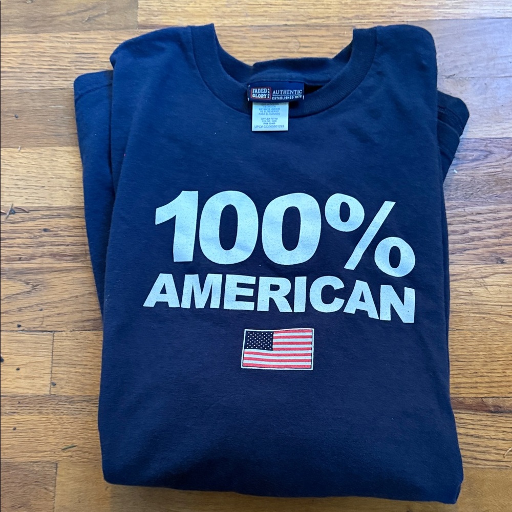 Navy Blue 100% American Graphic Sweatshirt